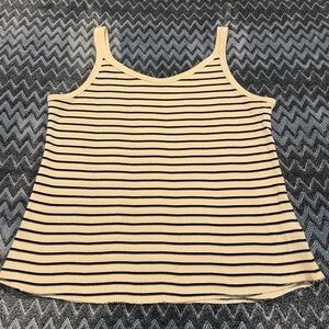 Striped Sleeveless Top - Cream & Black